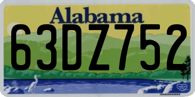 AL license plate 63DZ752