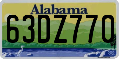 AL license plate 63DZ770