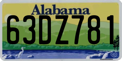 AL license plate 63DZ781