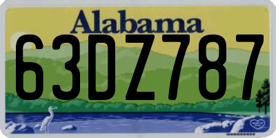 AL license plate 63DZ787