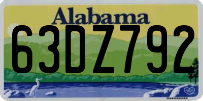 AL license plate 63DZ792