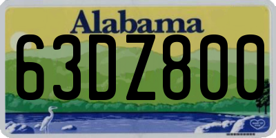 AL license plate 63DZ800