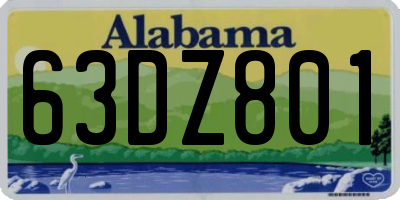 AL license plate 63DZ801