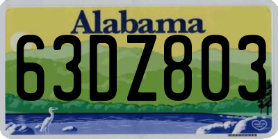 AL license plate 63DZ803