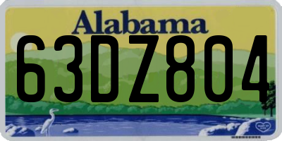 AL license plate 63DZ804