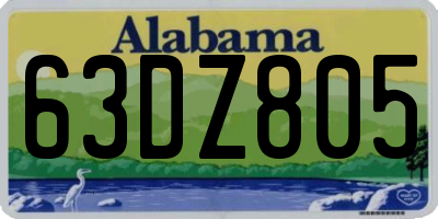 AL license plate 63DZ805