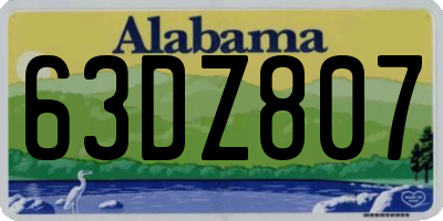 AL license plate 63DZ807