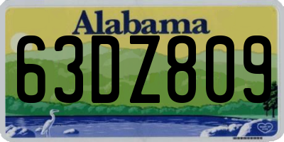 AL license plate 63DZ809