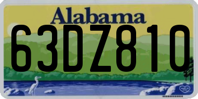 AL license plate 63DZ810