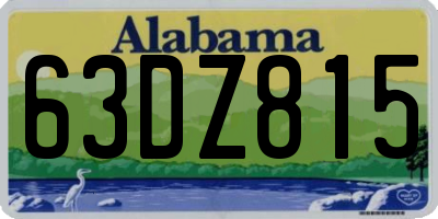 AL license plate 63DZ815