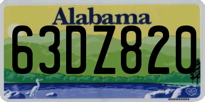 AL license plate 63DZ820