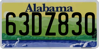 AL license plate 63DZ830