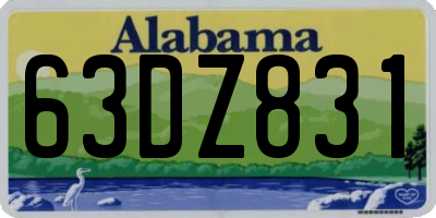 AL license plate 63DZ831