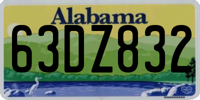 AL license plate 63DZ832