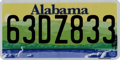 AL license plate 63DZ833