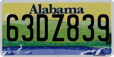 AL license plate 63DZ839