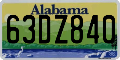 AL license plate 63DZ840