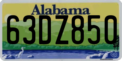AL license plate 63DZ850