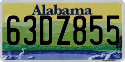 AL license plate 63DZ855
