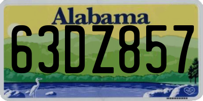 AL license plate 63DZ857