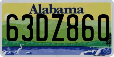 AL license plate 63DZ860