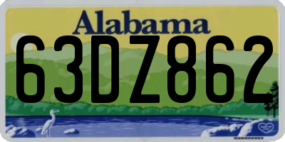 AL license plate 63DZ862