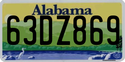AL license plate 63DZ869