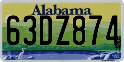 AL license plate 63DZ874