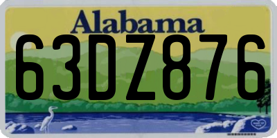 AL license plate 63DZ876