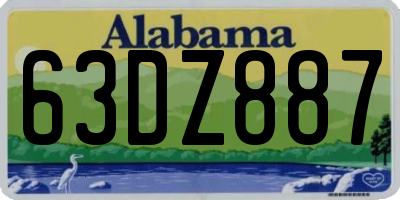 AL license plate 63DZ887