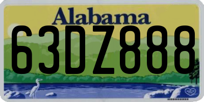 AL license plate 63DZ888