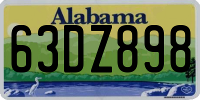 AL license plate 63DZ898