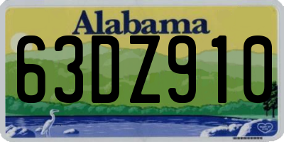 AL license plate 63DZ910