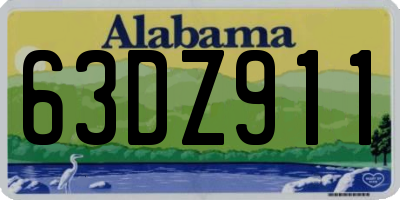 AL license plate 63DZ911