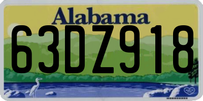 AL license plate 63DZ918