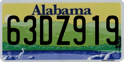 AL license plate 63DZ919
