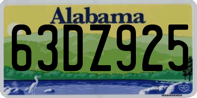 AL license plate 63DZ925