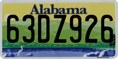 AL license plate 63DZ926