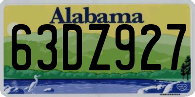 AL license plate 63DZ927