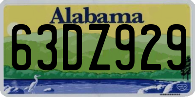 AL license plate 63DZ929