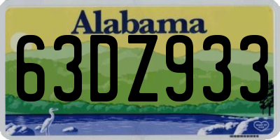 AL license plate 63DZ933