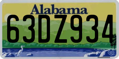 AL license plate 63DZ934