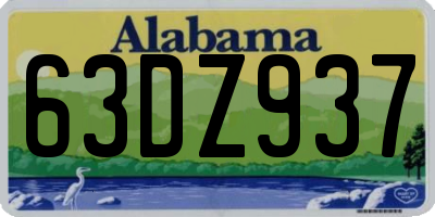 AL license plate 63DZ937