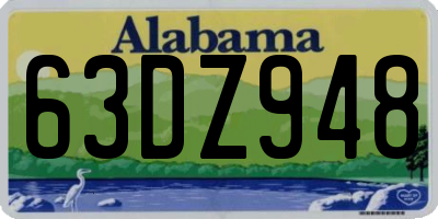 AL license plate 63DZ948