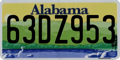 AL license plate 63DZ953