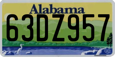 AL license plate 63DZ957