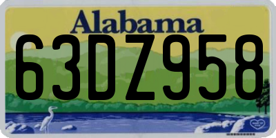 AL license plate 63DZ958
