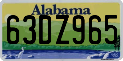 AL license plate 63DZ965