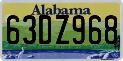 AL license plate 63DZ968