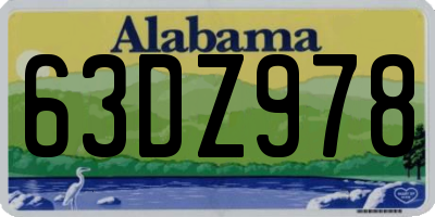 AL license plate 63DZ978